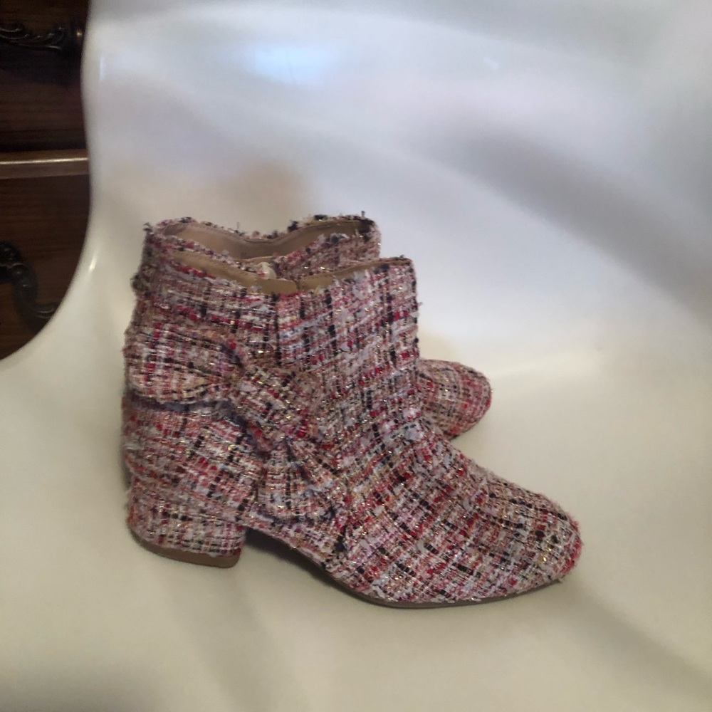 Women’s Tweed Ankle Boots in Pink Mix - Picture 3 of 3